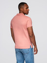 Ombre Clothing Klasična bombažna pletena poloprijava srajca - rožnata V4 OM-POWS-0142 Ombre Clothing
