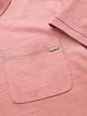 Ombre Clothing Klasična bombažna pletena poloprijava srajca - rožnata V4 OM-POWS-0142 Ombre Clothing