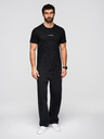 Ombre Clothing Moška bombažna majica s celovitim tiskom in napisom "ombre" na prsih - črna V1 OM-TSFP-0263 Ombre Clothing