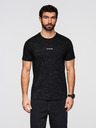 Ombre Clothing Moška bombažna majica s celovitim tiskom in napisom "ombre" na prsih - črna V1 OM-TSFP-0263 Ombre Clothing