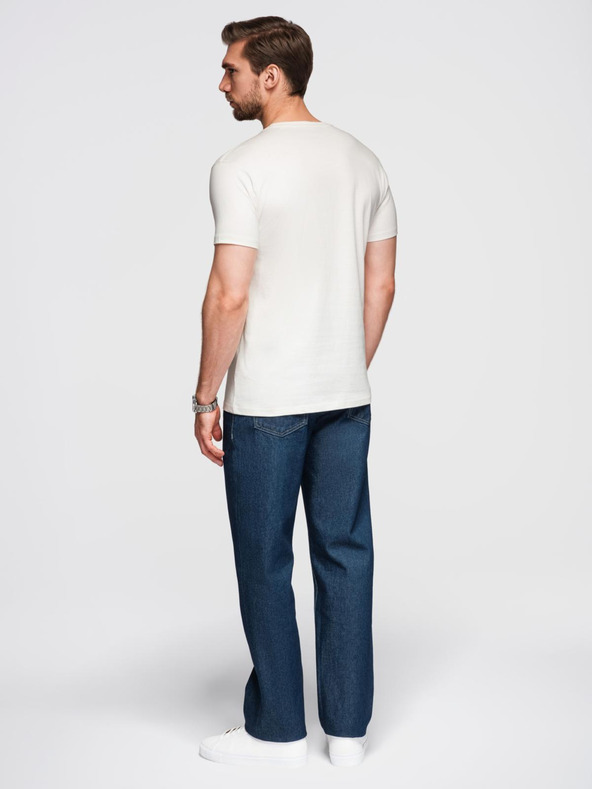 Ombre Clothing Moška majica z vezilko na prsih - bela V2 OM-TSPT-0248 Ombre Clothing