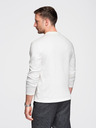 Ombre Clothing Moški polo pulover z vezilko na prsih - bel V2 OM-POLS-0140 Ombre Clothing