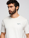 Ombre Clothing Moška majica z majhnim tiskom na prsih - bela V3 OM-TSPT-0258 Ombre Clothing
