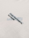 Ombre Clothing Moška majica z majhnim tiskom na prsih - bela V3 OM-TSPT-0258 Ombre Clothing