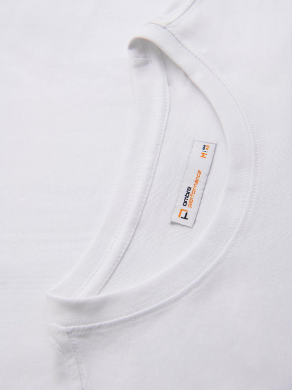 Ombre Clothing Moška majica z velikim tiskom - bela V1 OM-TSPT-0245 Ombre Clothing