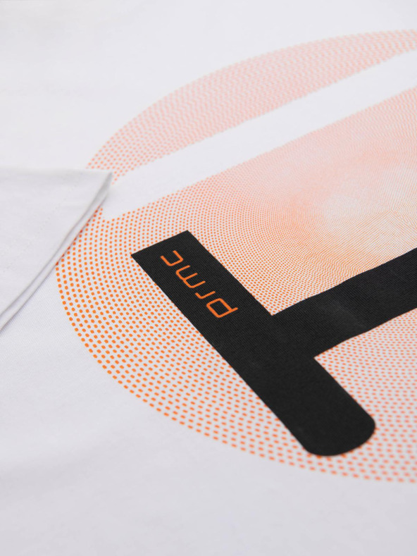 Ombre Clothing Moška majica z velikim tiskom - bela V1 OM-TSPT-0245 Ombre Clothing