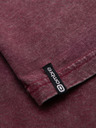 Ombre Clothing Moška majica s pranjem efektom in gumbi pri izrezu - vinsko rdeča V3 OM-TSWT-0150 Ombre Clothing