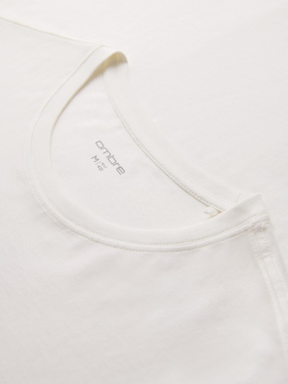 Ombre Clothing Moška bombažna majica z grafičnim tiskom - bela V1 OM-TSPT-0246 Ombre Clothing