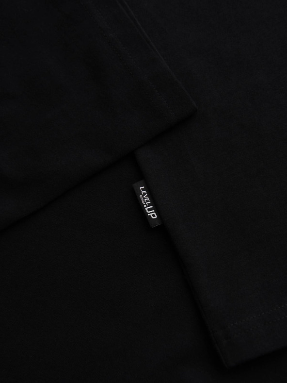 Ombre Clothing Moška bombažna majica LOOSE FIT s круглim izrezom - črna V1 OM-TSBC-0267 Ombre Clothing