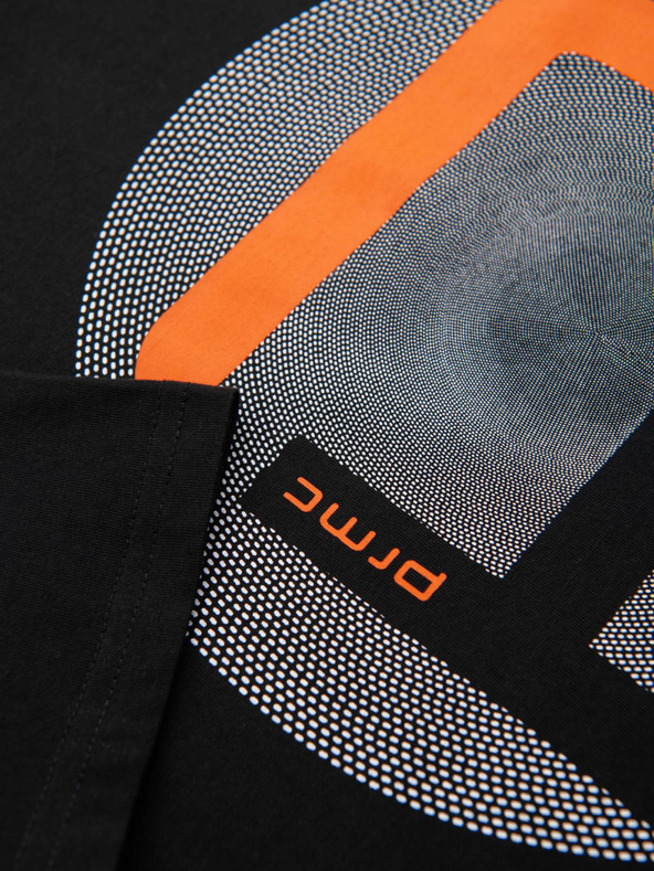 Ombre Clothing Moška majica z velikim tiskom - črna V2 OM-TSPT-0245 Ombre Clothing