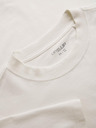 Ombre Clothing Moška bombažna majica LOOSE FIT s круглим izrezom - kremasta V2 OM-TSBC-0267 Ombre Clothing
