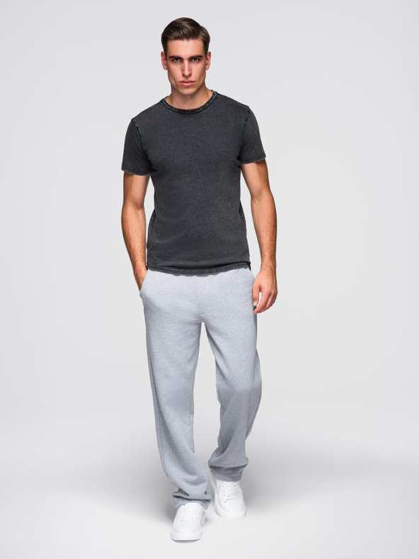 Ombre Clothing Moška majica s pranjem efektom - črna V1 OM-TSWT-0116 Ombre Clothing