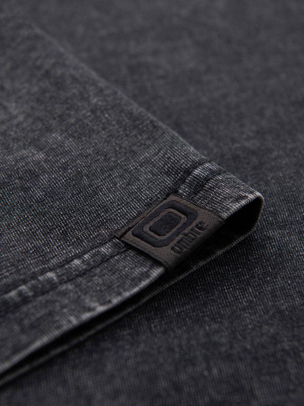 Ombre Clothing Moška majica s pranjem efektom - črna V1 OM-TSWT-0116 Ombre Clothing