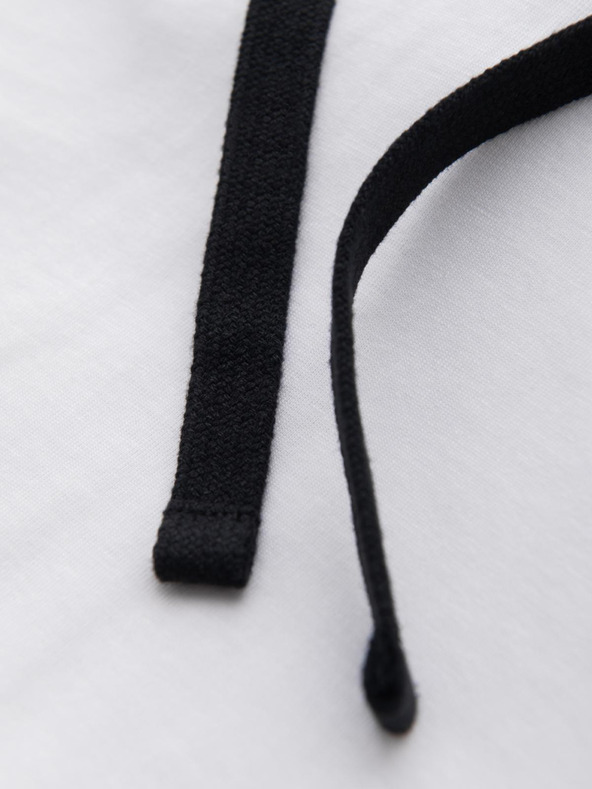 Ombre Clothing Moška bombažna majica s kapuco - bela V1 OM-TSCT-0256 Ombre Clothing