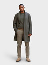 Ombre Clothing Moški lahek enoredni plašč - grafit khaki V6 OM-COWC-0104 Ombre Clothing