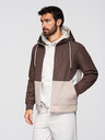 Ombre Clothing Moška lahka jakna regular fit s podlogo in kapuco - rjavo-bež V1 OM-JANP-0242 Ombre Clothing