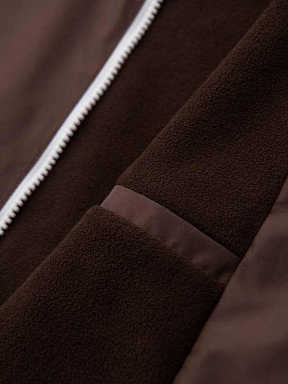 Ombre Clothing Moška lahka jakna regular fit s podlogo in kapuco - rjavo-bež V1 OM-JANP-0242 Ombre Clothing