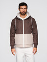 Ombre Clothing Moška lahka jakna regular fit s podlogo in kapuco - rjavo-bež V1 OM-JANP-0242 Ombre Clothing