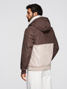 Ombre Clothing Moška lahka jakna regular fit s podlogo in kapuco - rjavo-bež V1 OM-JANP-0242 Ombre Clothing