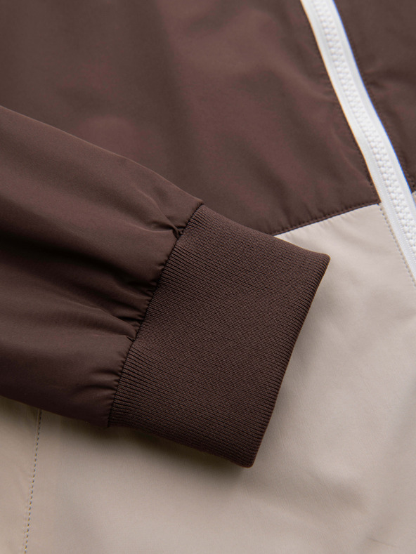 Ombre Clothing Moška lahka jakna regular fit s podlogo in kapuco - rjavo-bež V1 OM-JANP-0242 Ombre Clothing