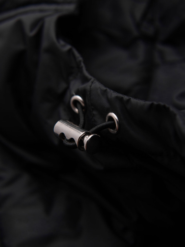 Ombre Clothing Moška dolga prešitena jakna s naravno polnilom - črna V1 OM-JALJ-0212 Ombre Clothing