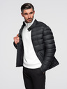 Ombre Clothing Moška prešitena klasična jakna s stoječem - črna V1 OM-JALP-0261 Ombre Clothing