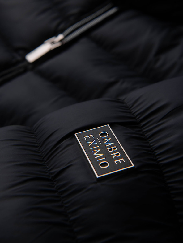 Ombre Clothing Moška prešitena klasična jakna s stoječem - črna V1 OM-JALP-0261 Ombre Clothing