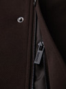 Ombre Clothing Moški strukturirani plašč z visokim ovratnikom - temno rjava V5 OM-COWC-0136 Ombre Clothing