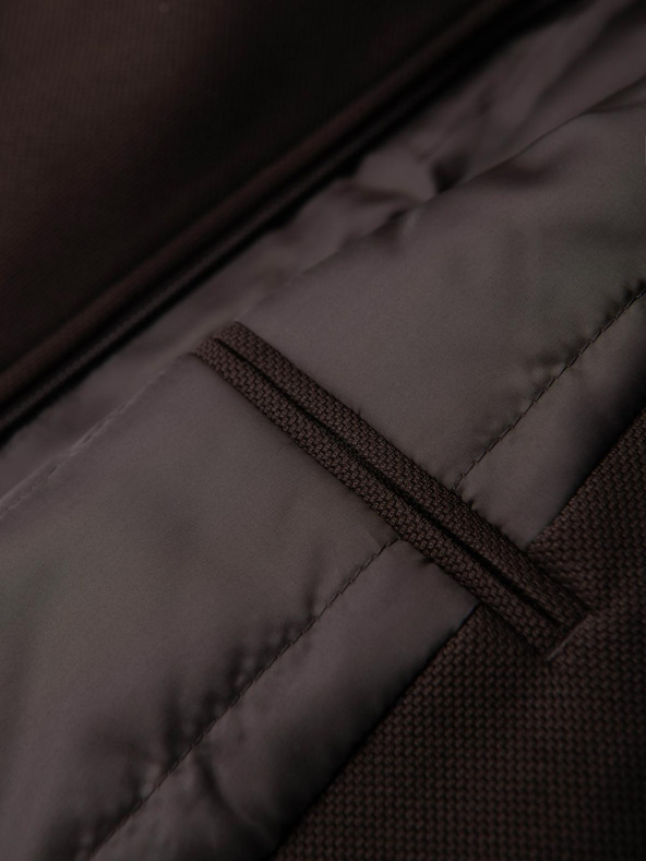 Ombre Clothing Moški strukturirani plašč z visokim ovratnikom - temno rjava V5 OM-COWC-0136 Ombre Clothing