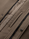 Ombre Clothing Moški volneni parka plašč s kapuco - khaki V2 OM-COWC-0132 Ombre Clothing