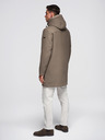 Ombre Clothing Moški volneni parka plašč s kapuco - khaki V2 OM-COWC-0132 Ombre Clothing