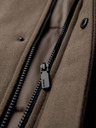 Ombre Clothing Moški volneni parka plašč s kapuco - khaki V2 OM-COWC-0132 Ombre Clothing