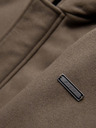 Ombre Clothing Moški volneni parka plašč s kapuco - khaki V2 OM-COWC-0132 Ombre Clothing