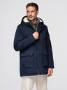 Ombre Clothing Moška dolga parka jakna z ovčje kože - temno modra V2 OM-JAPJ-0316 Ombre Clothing