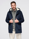 Ombre Clothing Moška dolga parka jakna z ovčje kože - temno modra V2 OM-JAPJ-0316 Ombre Clothing