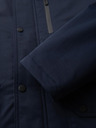 Ombre Clothing Moška dolga parka jakna z ovčje kože - temno modra V2 OM-JAPJ-0316 Ombre Clothing