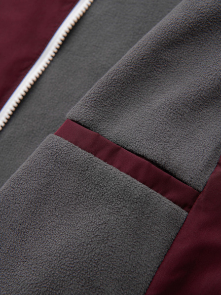 Ombre Clothing Moška lahka jakna regular fit s podlogo in kapuco - vinska siva V3 OM-JANP-0242 Ombre Clothing