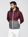 Ombre Clothing Moška lahka jakna regular fit s podlogo in kapuco - vinska siva V3 OM-JANP-0242 Ombre Clothing