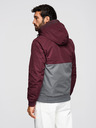 Ombre Clothing Moška lahka jakna regular fit s podlogo in kapuco - vinska siva V3 OM-JANP-0242 Ombre Clothing