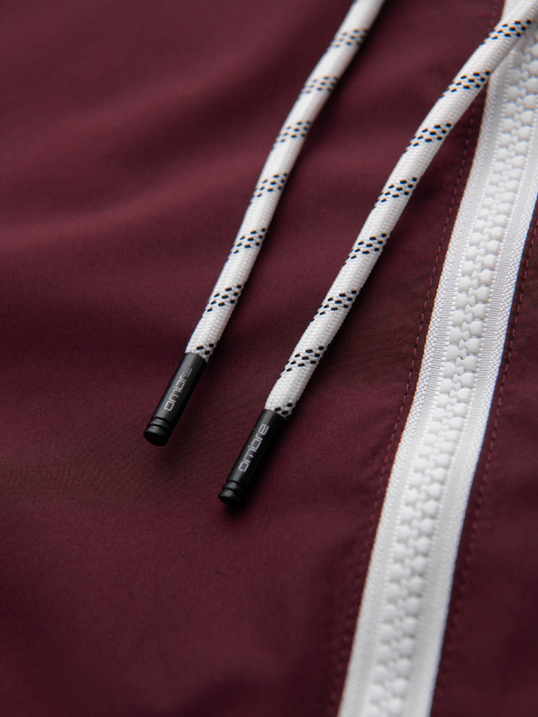 Ombre Clothing Moška lahka jakna regular fit s podlogo in kapuco - vinska siva V3 OM-JANP-0242 Ombre Clothing