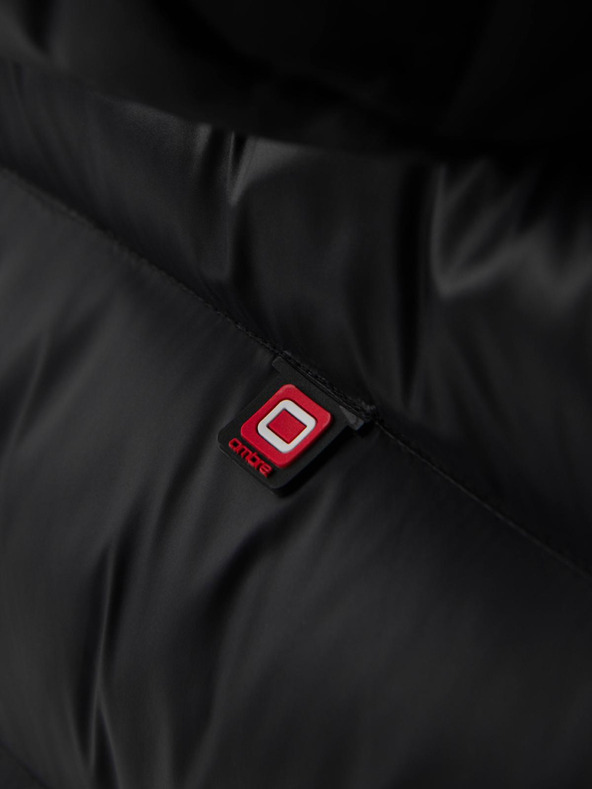 Ombre Clothing Moška sodobna prešitena jakna iz kombiniranih materialov - črna V1 OM-JAHP-0303 Ombre Clothing