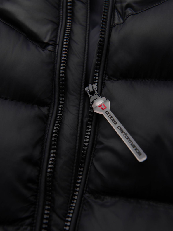 Ombre Clothing Moška sodobna prešitena jakna iz kombiniranih materialov - črna V1 OM-JAHP-0303 Ombre Clothing