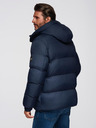 Ombre Clothing Moška prešitena jakna z visoko kapuco na zadrgo - temno modra V2 OM-JAHP-0238 Ombre Clothing