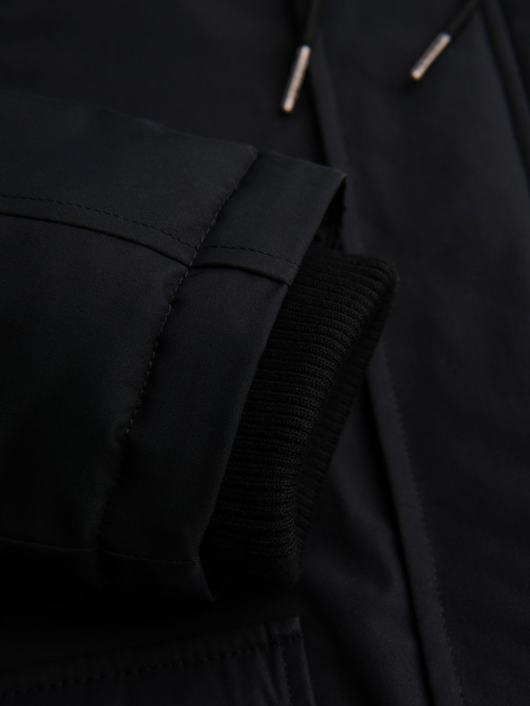 Ombre Clothing Klasična dolga moška parka jakna - črna V6 OM-JAPJ-0313 Ombre Clothing