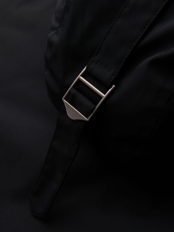 Ombre Clothing Klasična dolga moška parka jakna - črna V6 OM-JAPJ-0313 Ombre Clothing