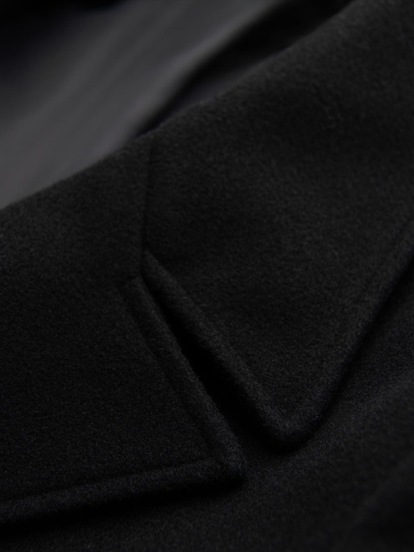 Ombre Clothing Moški dvovrstični plašč z okrasnimi gumbi - črn V2 OM-COWC-0137 Ombre Clothing