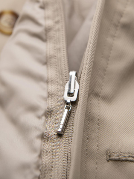 Ombre Clothing Moški minimalistični plašč z odknopljivo vesto - bež V1 OM-COLC-0139 Ombre Clothing