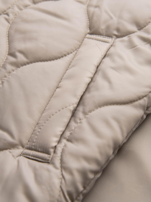 Ombre Clothing Moški minimalistični plašč z odknopljivo vesto - bež V1 OM-COLC-0139 Ombre Clothing