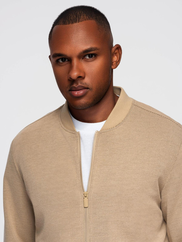 Ombre Clothing Moška bomber jakna z raglan rokavi - topla bež V2 OM-JANP-0159 Ombre Clothing