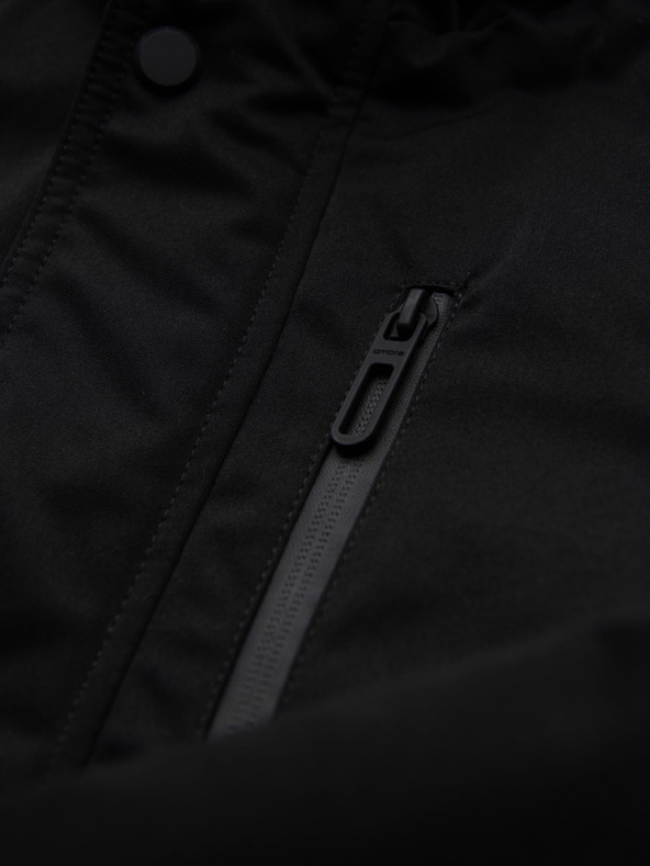 Ombre Clothing Moška dolga parka jakna z ovčje kože - črna V4 OM-JAPJ-0316 Ombre Clothing